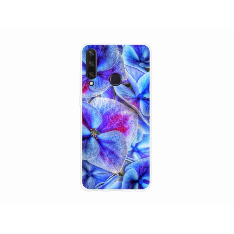 Gél borító mmCase a mobil Huawei Y6p - kék virágok 1