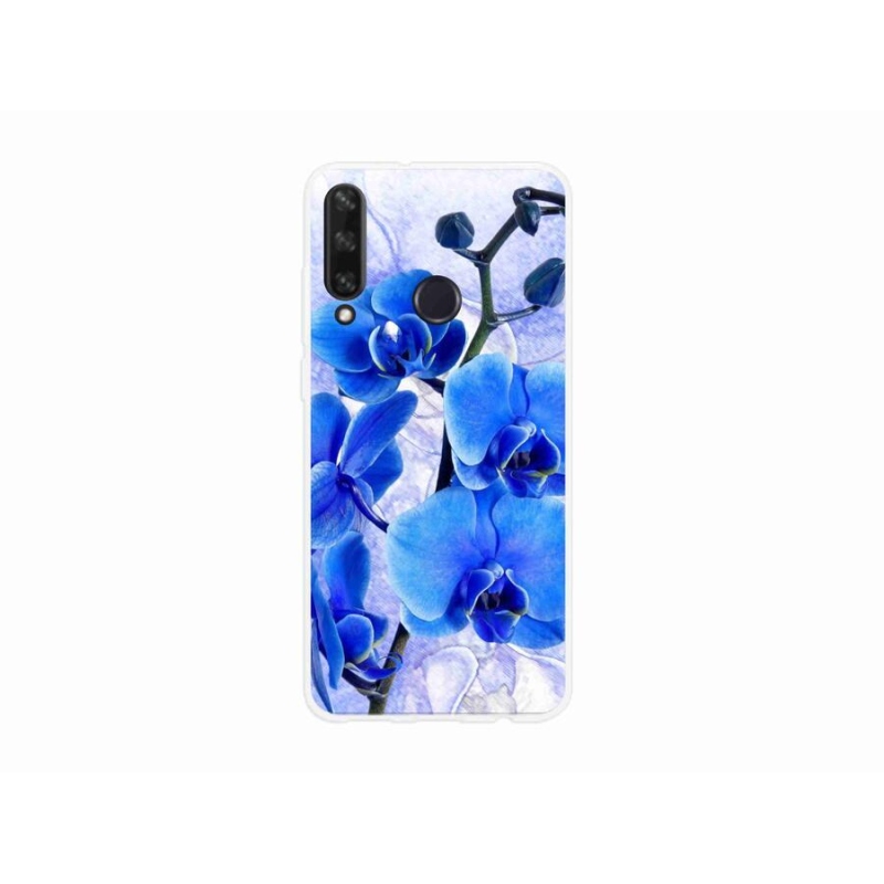 Gél borító mmCase a mobil Huawei Y6p - kék virágokhoz