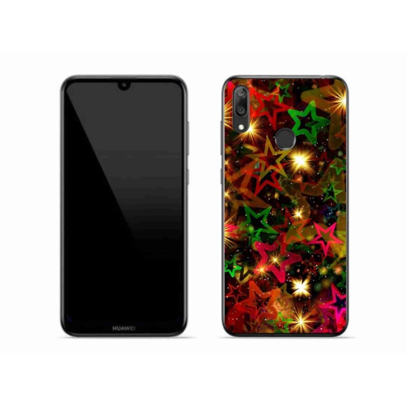 Gél borítás mmCase mobil Huawei Y7 (2019) - színes csillagok