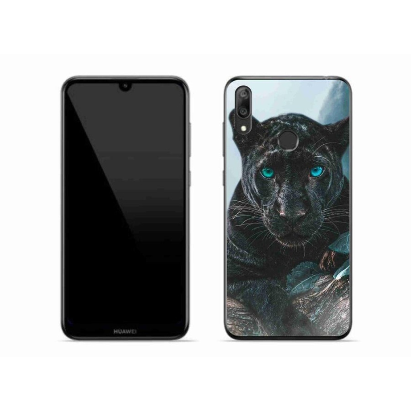 Gél borítás mmCase a Huawei Y7 (2019) - fekete párduchoz