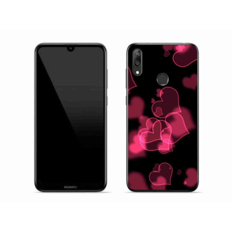 Gél borítás mmCase a Huawei Y7 (2019) - piros szívek