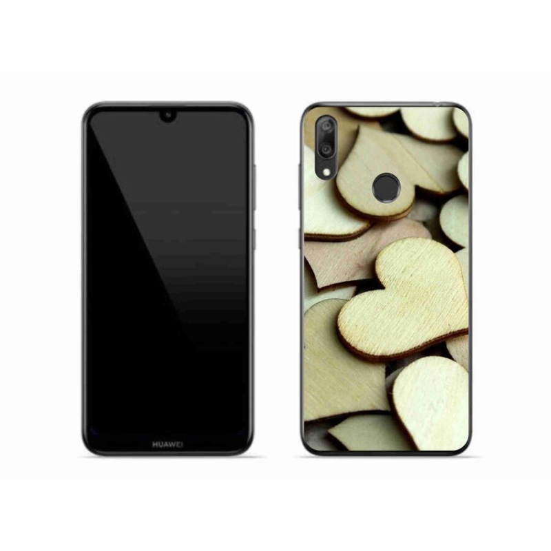 Gél borító mmCase a Huawei Y7 (2019) - fa szívek számára