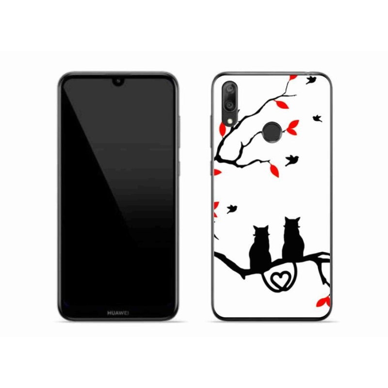 Gél borítás mmCase a Huawei Y7 (2019) számára - macska szeretet