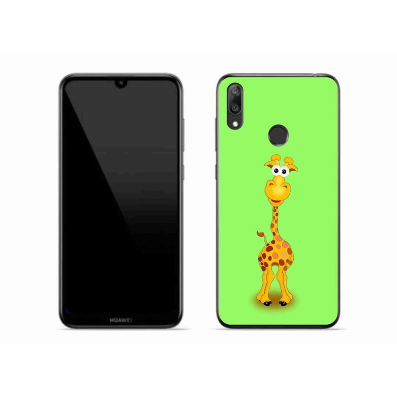 Gél borító mmCase a Huawei Y7 (2019) - rajzfilm zsiráfhoz
