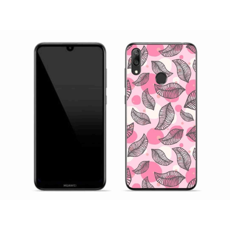 Gél borító mmCase a Huawei Y7 (2019) számára - rajzfilmes hulló levelek