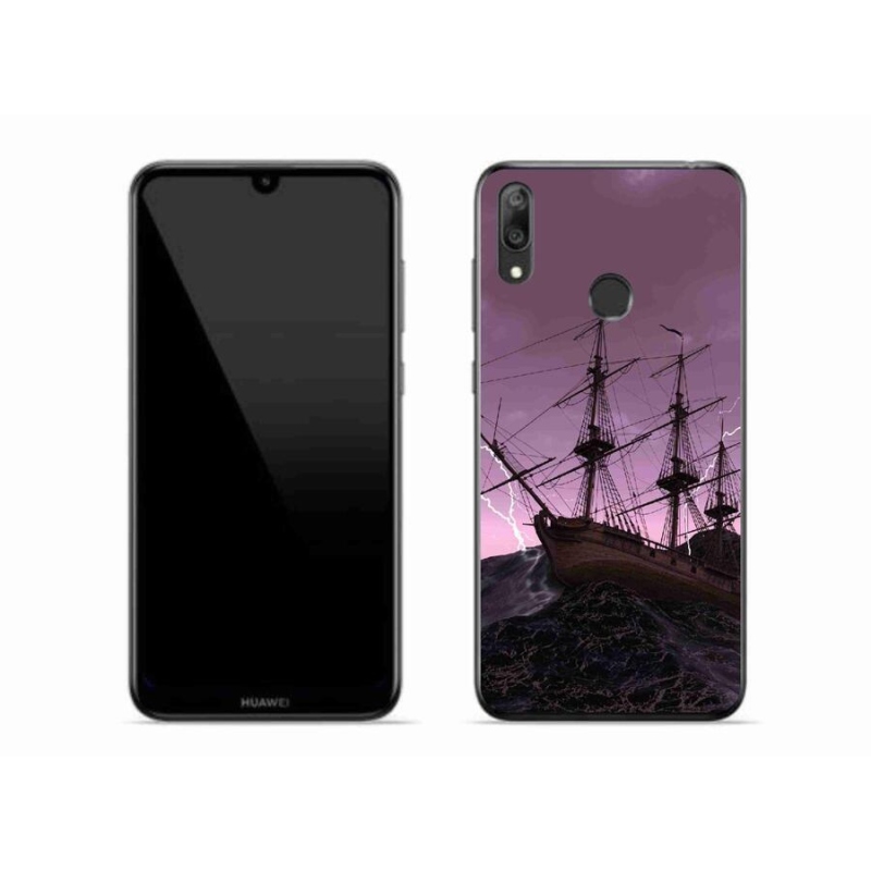 Gél borítás mmCase a Huawei Y7 (2019) számára - hajó a viharban