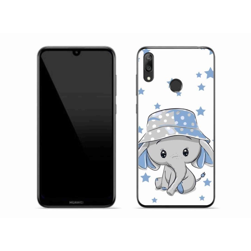 Gél borítás mmCase a Huawei Y7 (2019) - kék elefánthoz