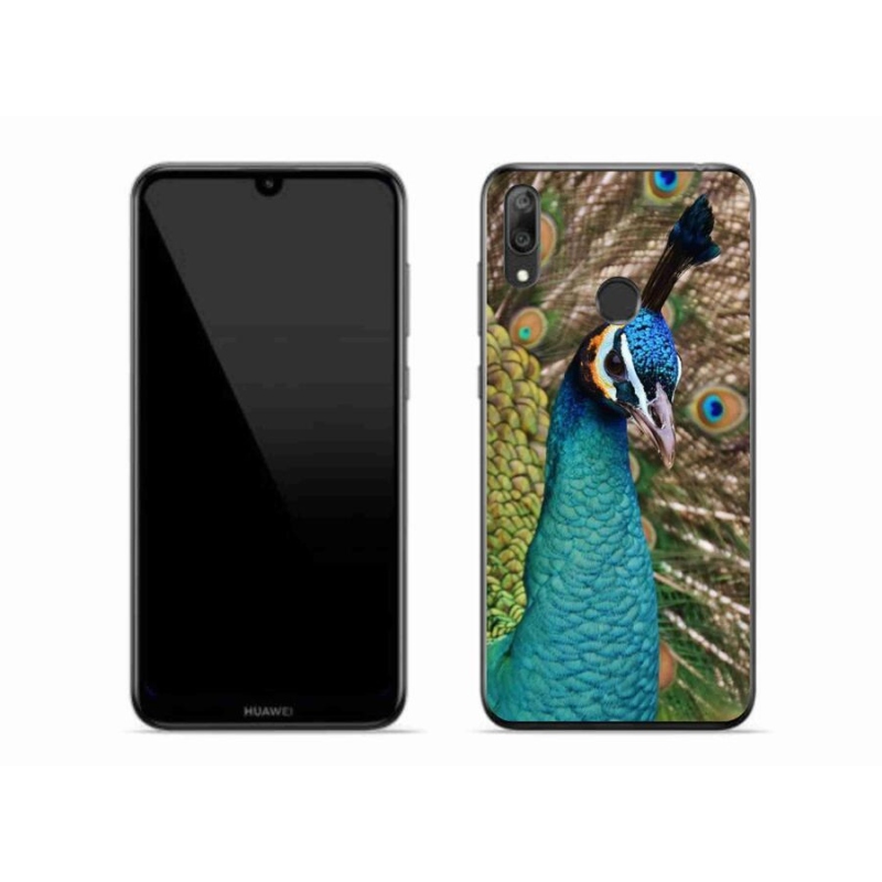 Gél borító mmCase a Huawei Y7 (2019) - páva számára