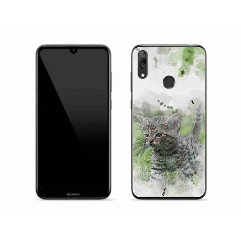 Gél borító mmCase a mobil Huawei Y7 (2019) - aranyos cica 1