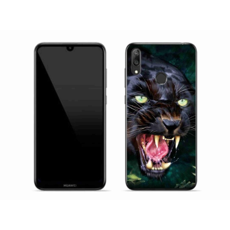 Gél borítás mmCase a Huawei Y7 (2019) - dühös fekete párduchoz