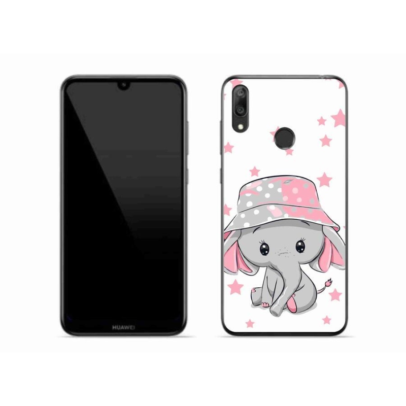 Gél borítás mmCase a Huawei Y7 (2019) - rózsaszín elefánthoz