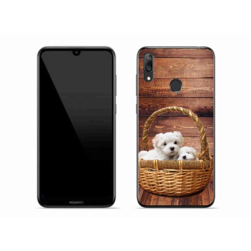 Gél borítás mmCase a Huawei Y7 (2019) - kölyökkutyákhoz