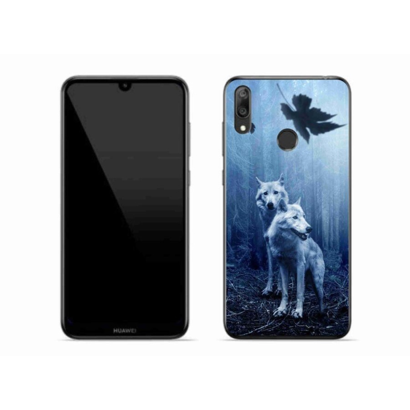 Gél borítás mmCase a Huawei Y7 (2019) számára - farkasok az erdőben