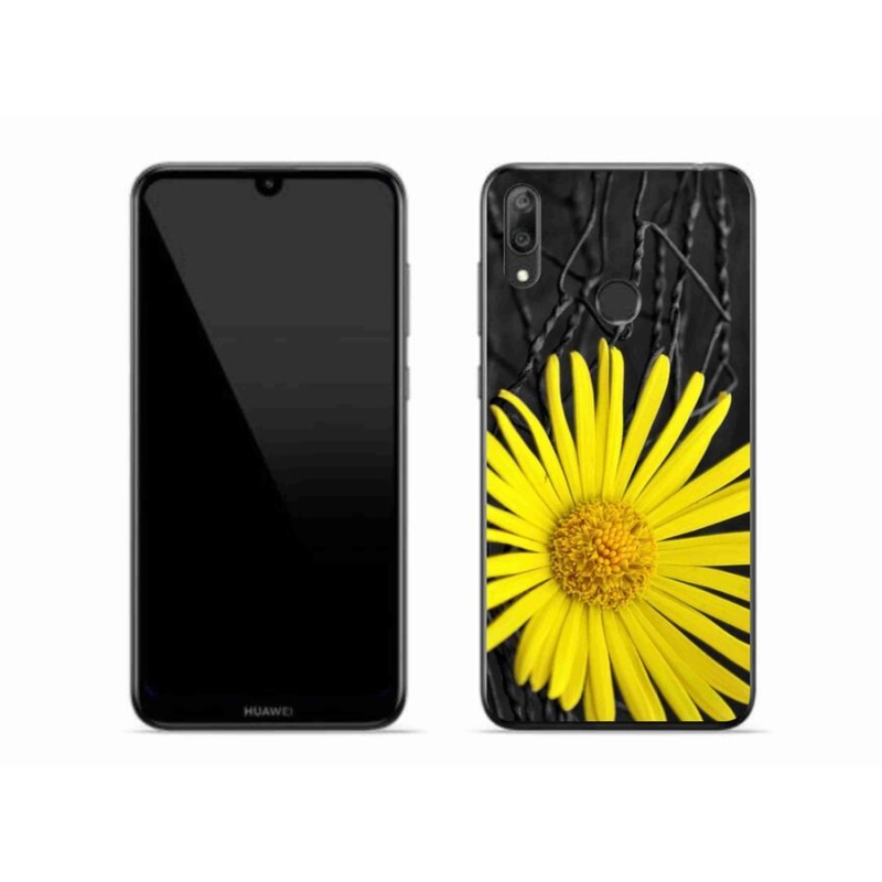 Gél borító mmCase a Huawei Y7 (2019) - sárga virághoz