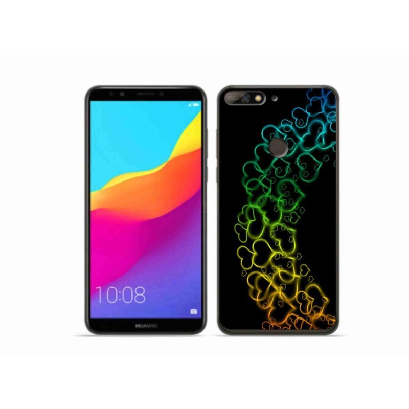 Gél borító mmCase mobiltelefonhoz Huawei Y7 Prime (2018) - színes szívek