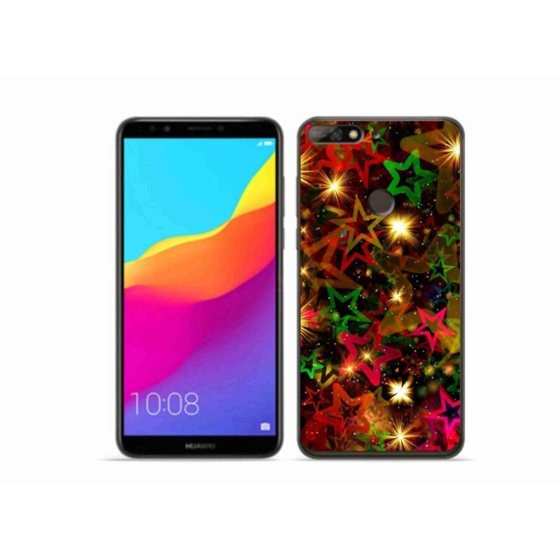 Gél borítás mmCase a mobil Huawei Y7 Prime (2018) - színes csillagok