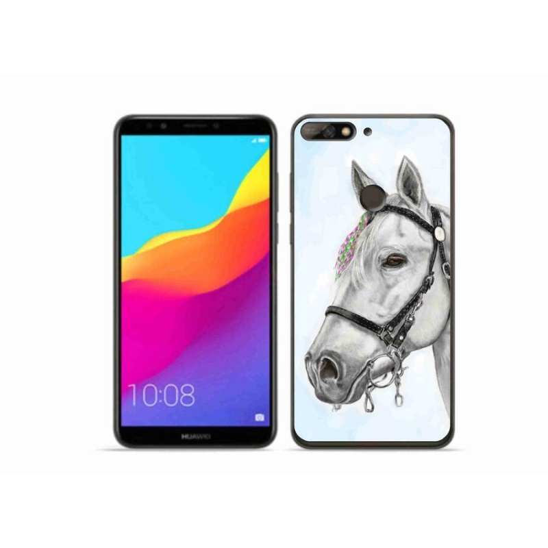Gél borítás mmCase a Huawei Y7 Prime (2018) - fehér ló 1
