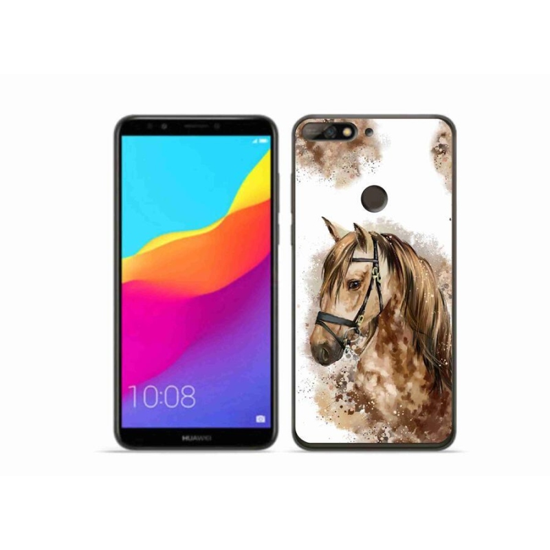 Gél borítás mmCase a Huawei Y7 Prime (2018) - barna rajzfilm lóhoz