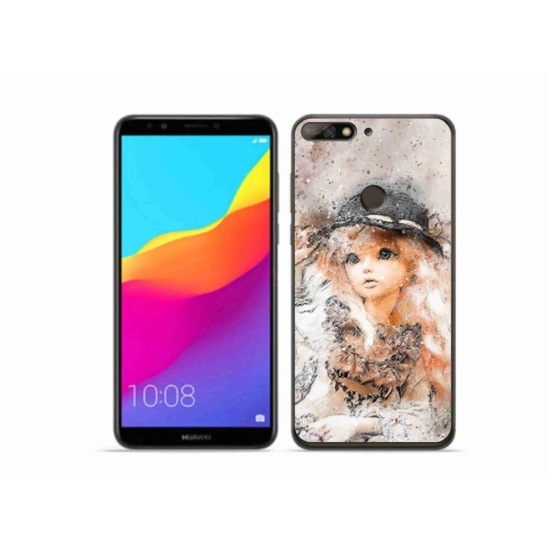 Gél borítás mmCase a Huawei Y7 Prime (2018) - lány kalapos sapkával