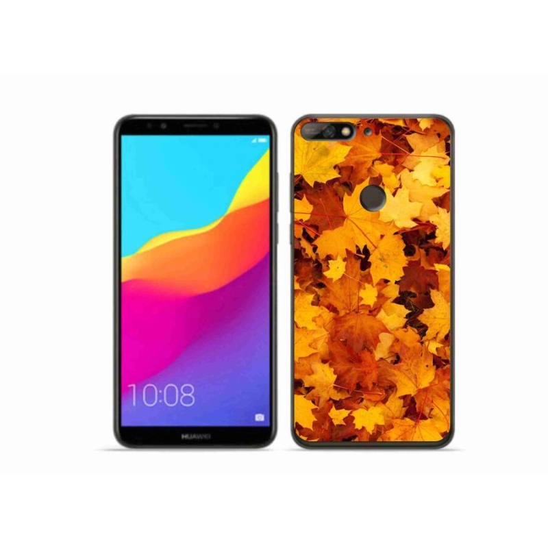 Gél borítás mmCase a Huawei Y7 Prime (2018) - juharlevelek számára