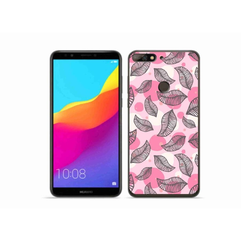 Gél borítás mmCase a Huawei Y7 Prime (2018) számára - rajzfilmes hulló levelek