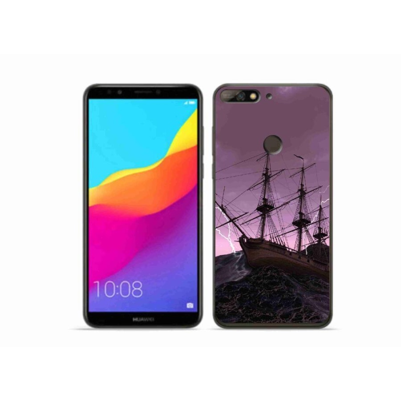 Gél borítás mmCase a Huawei Y7 Prime (2018) számára - hajó a viharban