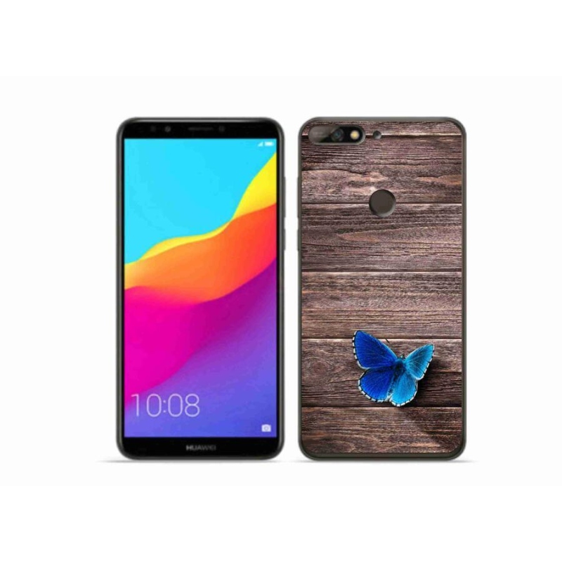 Zselés borítás mmCase a Huawei Y7 Prime (2018) - kék pillangó 1