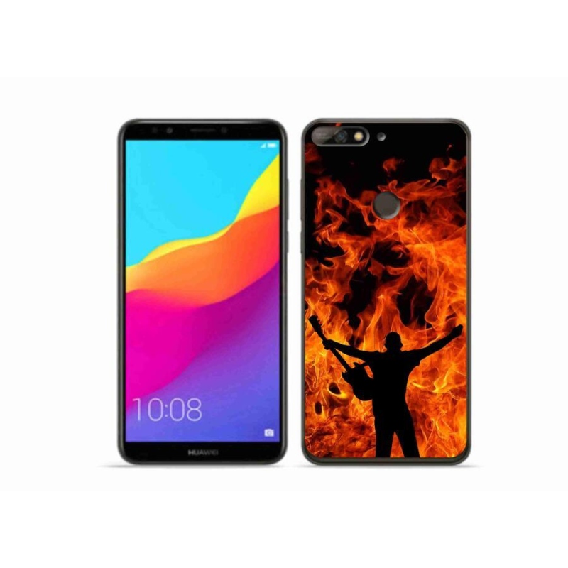 Gél borító mmCase a mobil Huawei Y7 Prime (2018) - zenész és a tűz