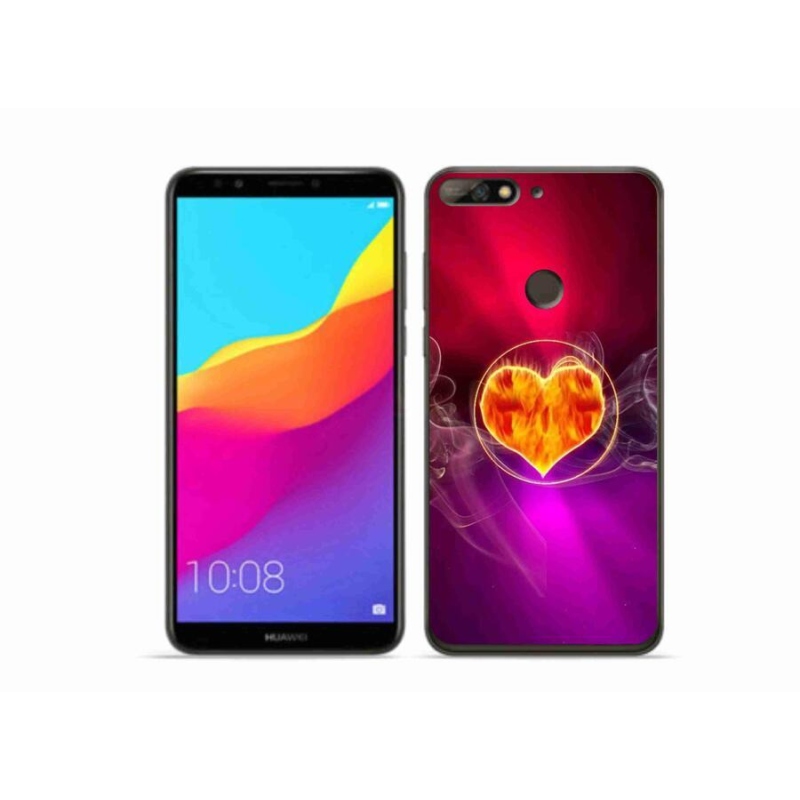 Gél borítás mmCase a Huawei Y7 Prime (2018) - tűz szívhez