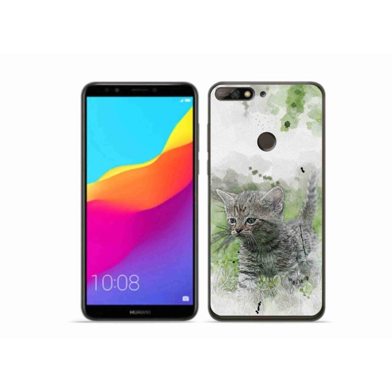 Gél borító mmCase a mobil Huawei Y7 Prime (2018) - aranyos cica 1