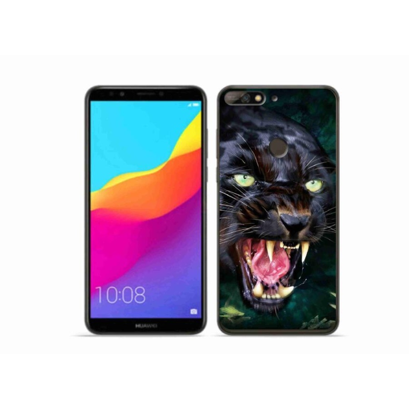 Gél borítás mmCase a Huawei Y7 Prime (2018) - dühös fekete párduchoz