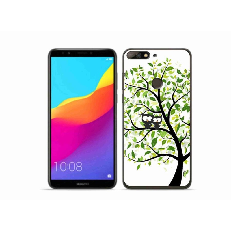 Gél borítás mmCase a Huawei Y7 Prime (2018) számára - baglyok a fán