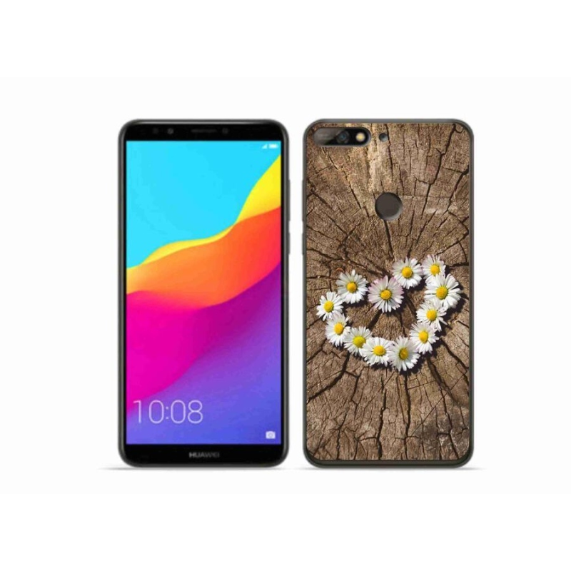 Gél borító mmCase a mobil Huawei Y7 Prime (2018) - szív a százszorszépek szívéhez
