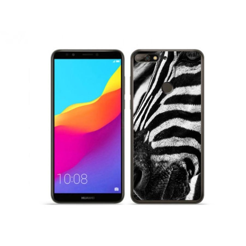 Zselés borítás mmCase a Huawei Y7 Prime (2018) készülékhez - zebra