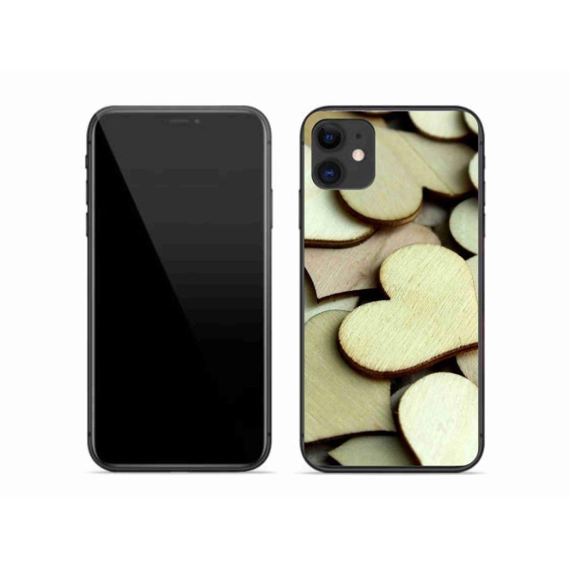 Zselés borítás mmCase iPhone 11 készülékhez - fából készült szívek