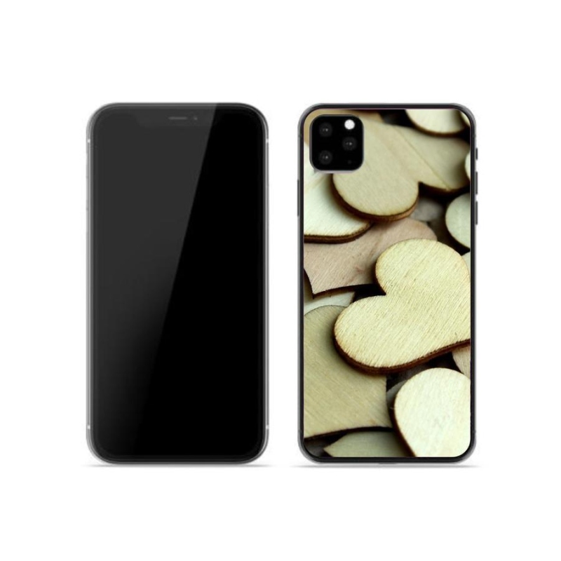 Zselés borítás mmCase iPhone 11 Pro készülékhez - fából készült szívek