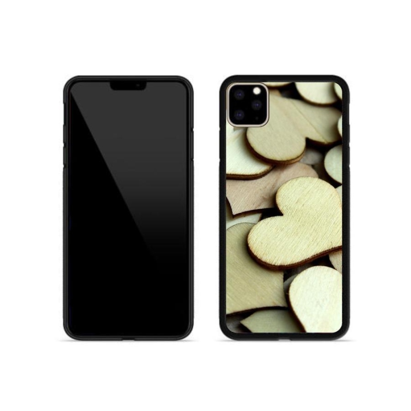 Zselés borítás mmCase iPhone 11 Pro Max készülékhez - fából készült szívek