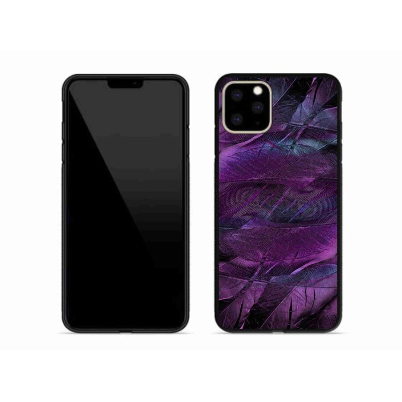 Gél védőhuzat mmCase iPhone 11 Pro Max készülékhez - lila tollak