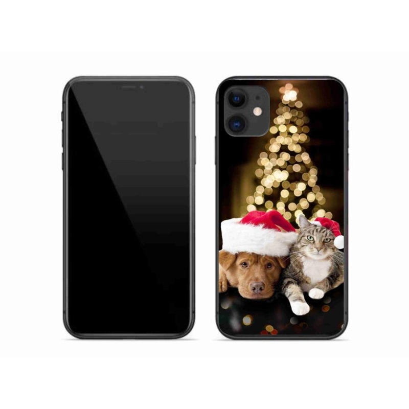Gél borítás mmCase iPhone 11 készülékhez - Karácsonyi kutya és macska