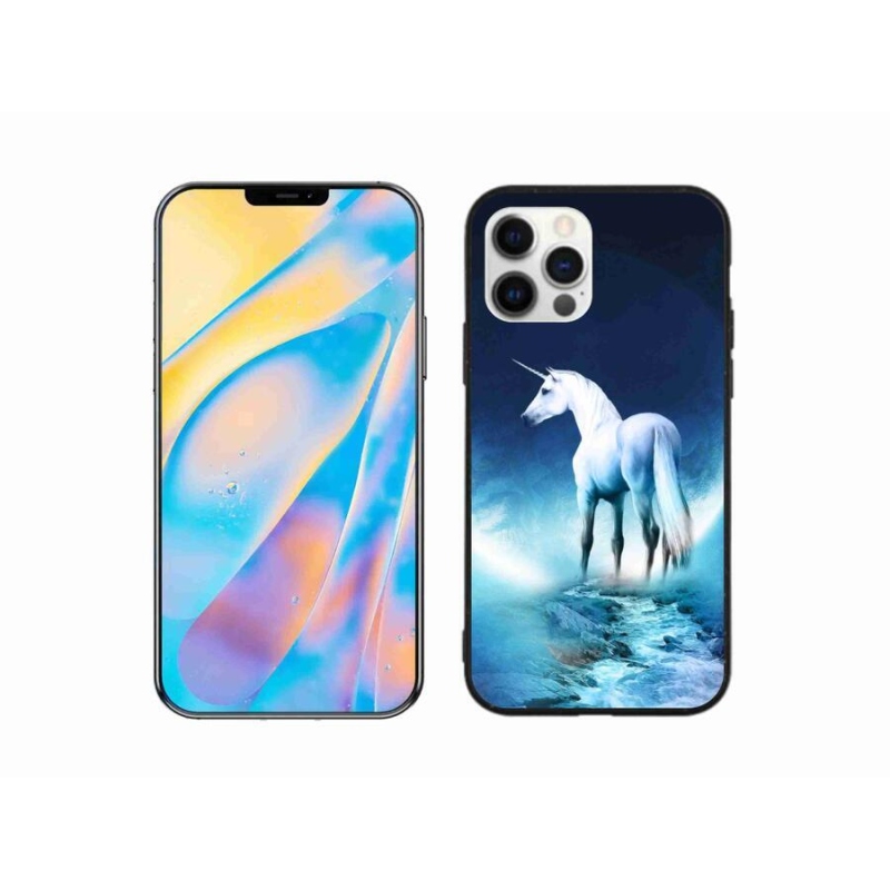 Zselés borítás mmCase iPhone 12 készülékhez - fehér egyszarvú