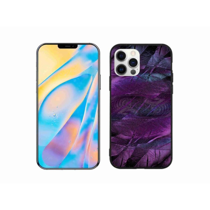 Zselés borítás mmCase iPhone 12 készülékhez - lila tollak