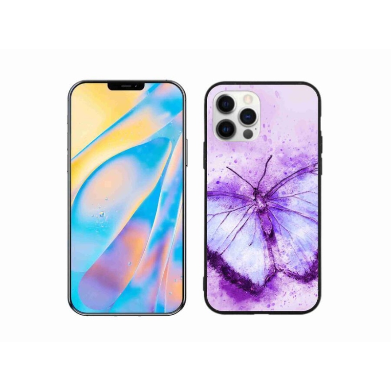 Zselés borítás mmCase iPhone 12 készülékhez - lila pillangó