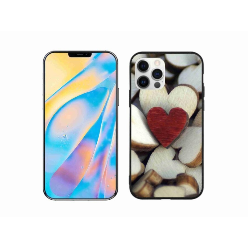 Gél borítás mmCase iPhone 12 készülékhez - gravírozott piros szív