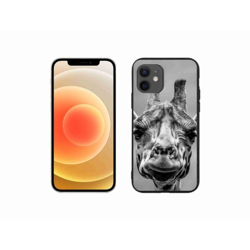 Zselés borítás mmCase iPhone 12 mini készülékhez - fekete-fehér zsiráf