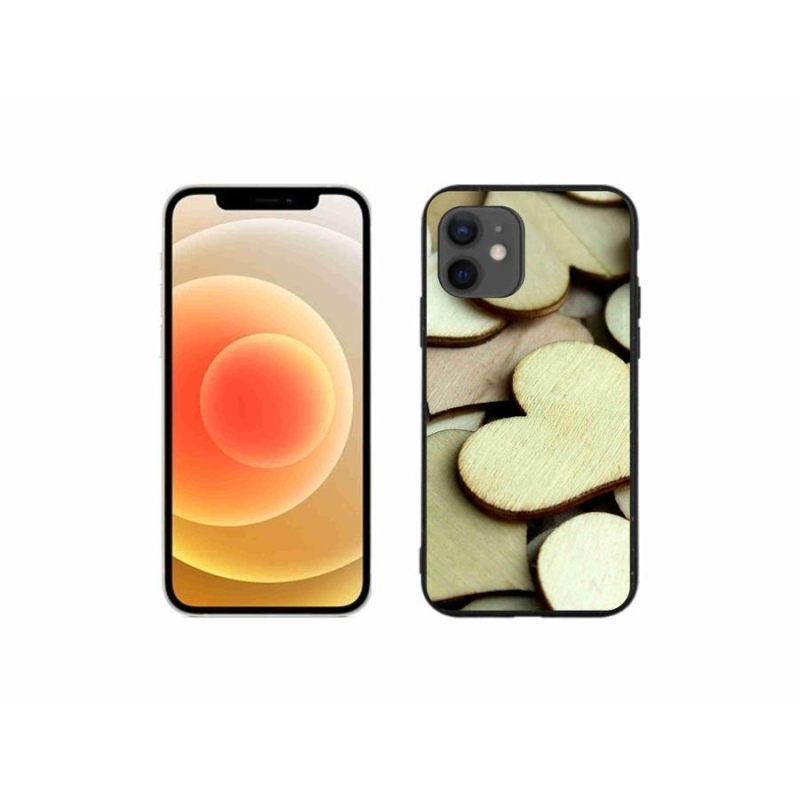 Zselés borítás mmCase iPhone 12 mini készülékhez - fából készült szívek