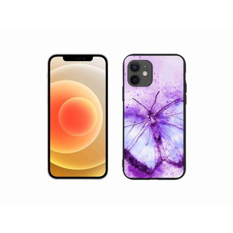 Zselés borítás mmCase iPhone 12 mini készülékhez - lila pillangó