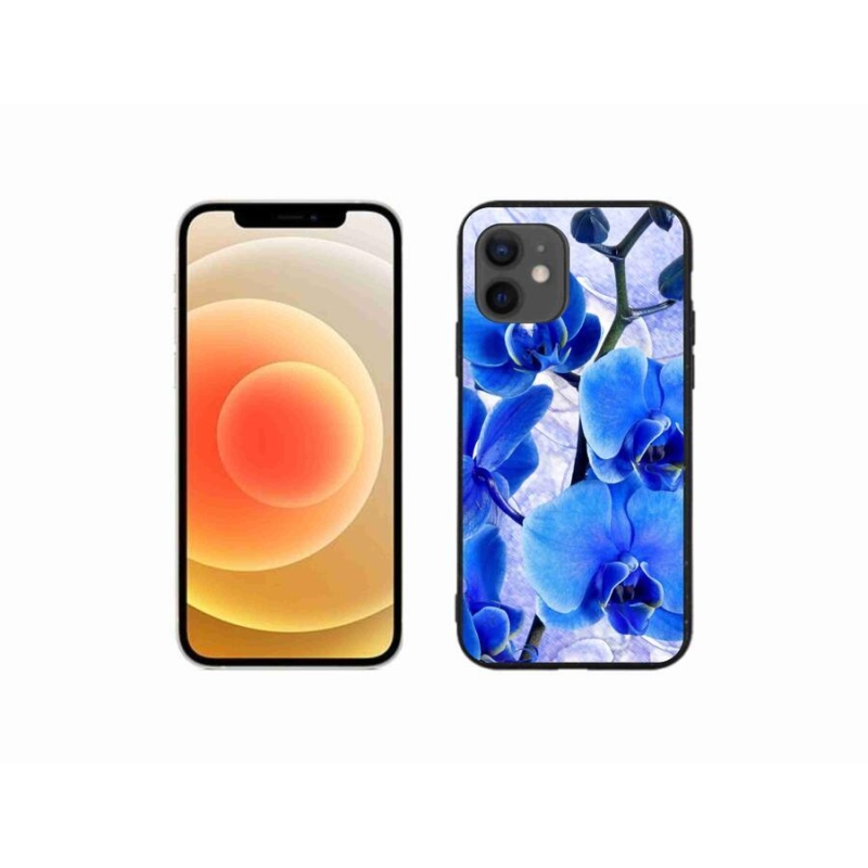 Zselés borítás mmCase iPhone 12 mini készülékhez - kék virágok