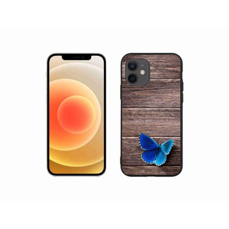 Zselés borítás mmCase iPhone 12 mini készülékhez - kék pillangó 1