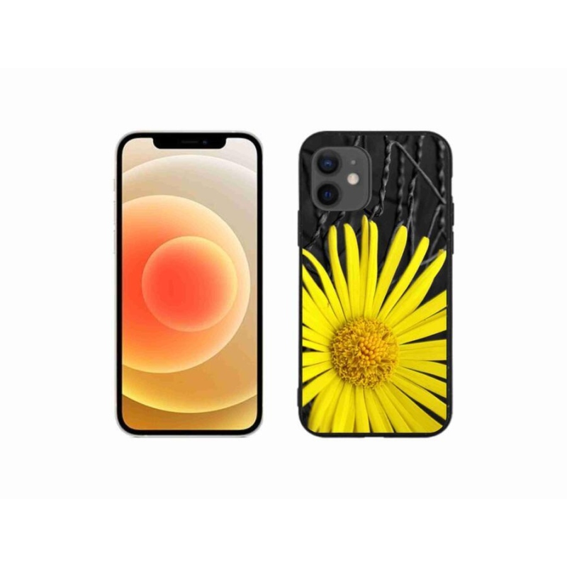 Zselés borítás mmCase iPhone 12 mini készülékhez - sárga virág