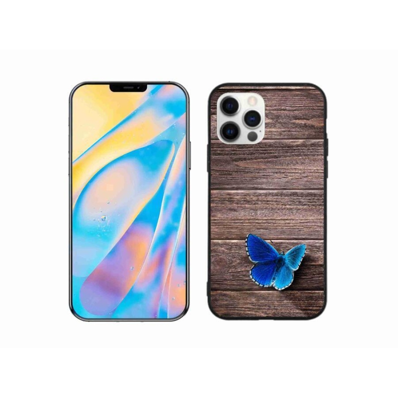 Zselés borítás mmCase iPhone 12 készülékhez - kék pillangó 1
